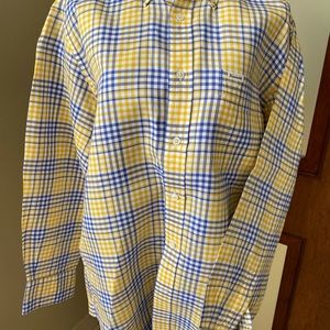 Men's Faconnable Regular fit plaid Long sleeve size M Plaid Button Down.